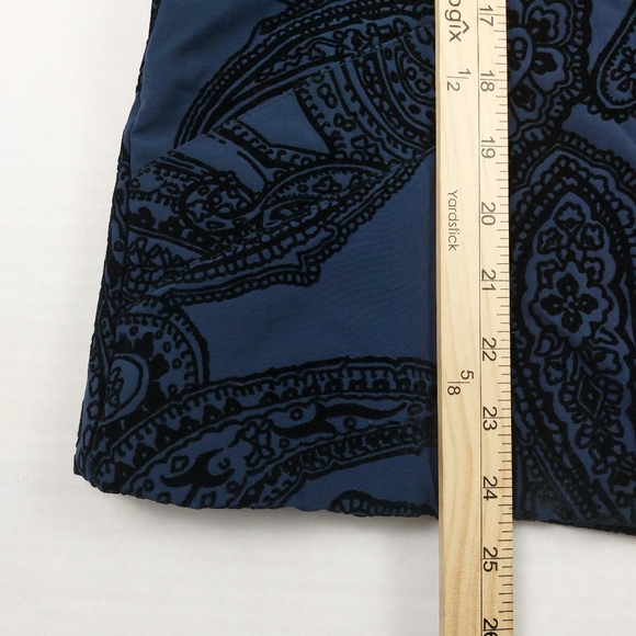 Chicos Zenergy Flocked Jacket Womens Size 0 Deep Navy Paisley Stretch NWT $129 - Picture 4 of 13